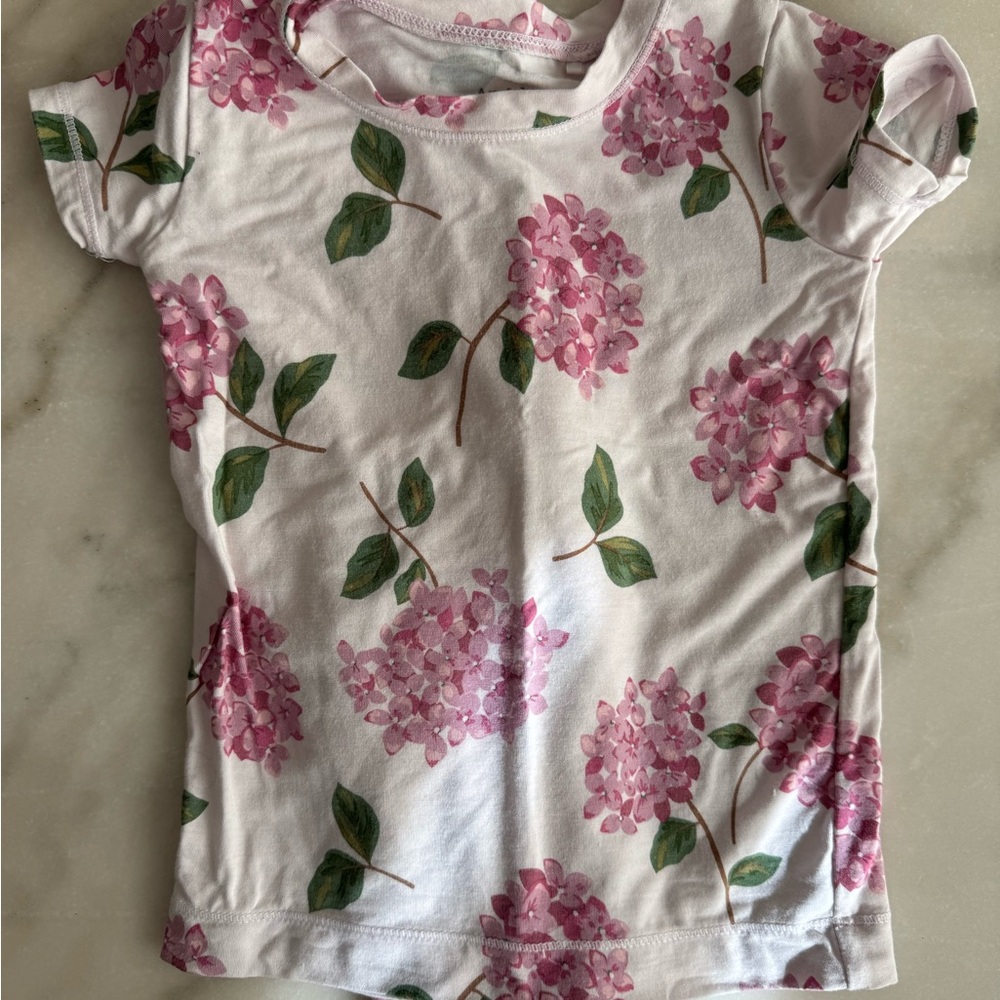 Angel Dear Pink Floral Hydrangea Short Sleeve Pajama set
